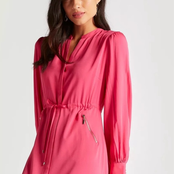 ICONIC London Vibrant Pink Long Sleeve Dress - Picture 1 of 11